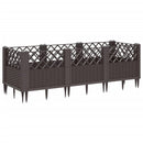 plantekasse med spyd 123,5x43,5x43,5 PP brun