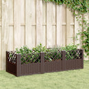 plantekasse med spyd 123,5x43,5x43,5 PP brun