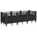 plantekasse med spyd 123,5x43,5x43,5 cm PP sort