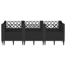 plantekasse med spyd 123,5x43,5x43,5 cm PP sort