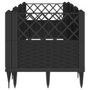plantekasse med spyd 123,5x43,5x43,5 cm PP sort