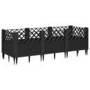 plantekasse med spyd 123,5x43,5x43,5 cm PP sort
