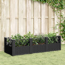 plantekasse med spyd 123,5x43,5x43,5 cm PP sort