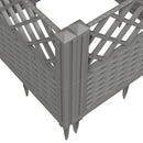 plantekasse med spyd 123,5x43,5x43,5 cm PP lysegrå