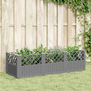 plantekasse med spyd 123,5x43,5x43,5 cm PP lysegrå