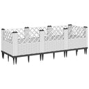 plantekasse med spyd 123,5x43,5x43,5 cm PP hvid
