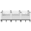 plantekasse med spyd 123,5x43,5x43,5 cm PP hvid