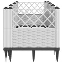 plantekasse med spyd 123,5x43,5x43,5 cm PP hvid