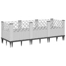 plantekasse med spyd 123,5x43,5x43,5 cm PP hvid