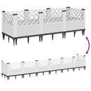 plantekasse med spyd 123,5x43,5x43,5 cm PP hvid