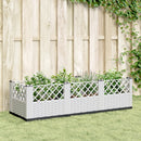 plantekasse med spyd 123,5x43,5x43,5 cm PP hvid