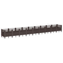 plantekasse med spyd 362,5x42,5x28,5 cm PP brun