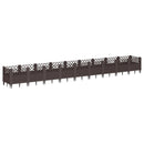 plantekasse med spyd 362,5x42,5x28,5 cm PP brun