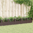 plantekasse med spyd 362,5x42,5x28,5 cm PP brun