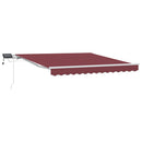 markise med LED-lys 300x250 cm manuel betjening bordeauxfarvet