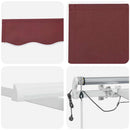 markise med LED-lys 300x250 cm automatisk betjening bordeaux