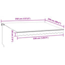 markise med LED-lys 350x250 cm manuel betjening bordeauxfarvet