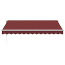 markise med LED-lys 350x250 cm automatisk betjening bordeaux