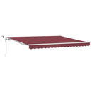 markise med LED-lys 400x300 cm automatisk betjening bordeaux