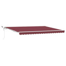 markise med LED-lys 450x300 cm automatisk betjening bordeaux