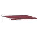 markise med LED-lys 500x300 cm automatisk betjening bordeaux