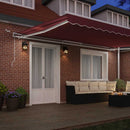 markise med LED-lys 500x300 cm automatisk betjening bordeaux