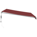 markise med LED-lys 400x350 cm automatisk betjening bordeaux