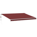 markise med LED-lys 450x350 cm automatisk betjening bordeaux