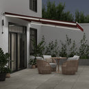 markise med LED-lys 450x350 cm automatisk betjening bordeaux