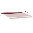 markise med LED-lys 450x350 cm automatisk betjening bordeaux