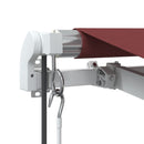 markise med LED-lys 450x350 cm automatisk betjening bordeaux