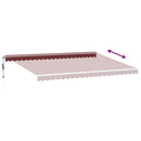 markise med LED-lys 500x350 cm automatisk betjening bordeaux