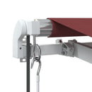 markise med LED-lys 500x350 cm automatisk betjening bordeaux