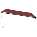 markise med LED-lys 400x350 cm automatisk betjening bordeaux