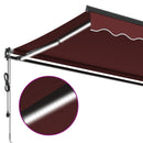 markise med LED-lys 400x350 cm automatisk betjening bordeaux