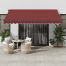 markise med LED-lys 400x350 cm automatisk betjening bordeaux