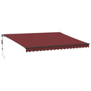 markise med LED-lys 450x350 cm automatisk betjening bordeaux