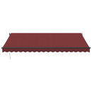 markise med LED-lys 450x350 cm automatisk betjening bordeaux