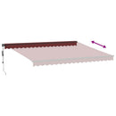 markise med LED-lys 450x350 cm automatisk betjening bordeaux