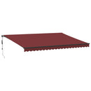 markise med LED-lys 500x350 cm automatisk betjening bordeaux