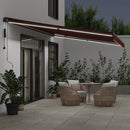 markise med LED-lys 500x350 cm automatisk betjening bordeaux