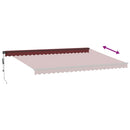 markise med LED-lys 500x350 cm automatisk betjening bordeaux