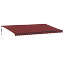 markise med LED-lys 600x350 cm automatisk betjening bordeaux