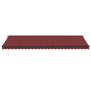 markise med LED-lys 600x350 cm automatisk betjening bordeaux