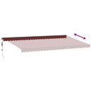 markise med LED-lys 600x350 cm automatisk betjening bordeaux