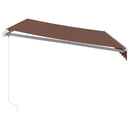 markise med LED-lys 350x250 cm manuel betjening brun