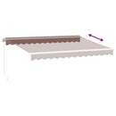 markise med LED-lys 350x250 cm manuel betjening brun