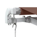 markise med LED-lys 350x250 cm manuel betjening brun