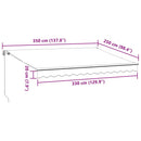 markise med LED-lys 350x250 cm manuel betjening brun