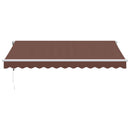 markise med LED-lys 350x250 cm automatisk betjening brun